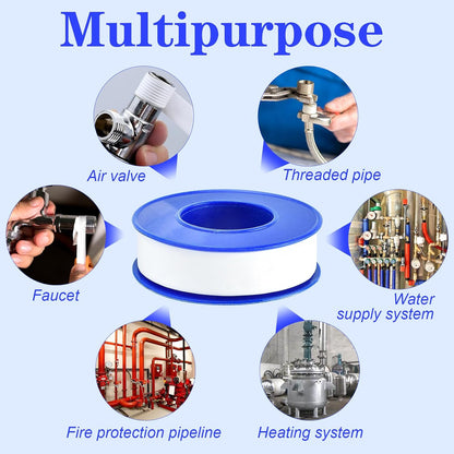 100 Rolls Teflon Tape,1/2 x 520 in Plumbers Tapes, PTFE Tape Waterproof Sealant Pipe Tape for Shower Head,Pipe Reparing,Thread Tape,White