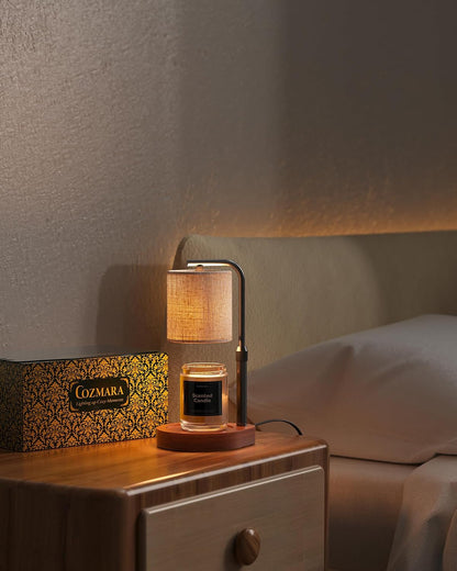 Candle Warmer Lamp with Timer & Dimmer for Yankee Candles, Adjustable Height Candle Warmer for Jar Candles, Wax Melt Lamp for Home Decor & Gifts, Black, 2 Bulbs