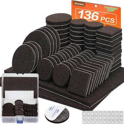 Felt Furniture Pads 300 Pieces, Furniture Pads for Hardwood Floors, Felt Pads for Chair Legs Furniture, Floor Protectors for Furniture Black
