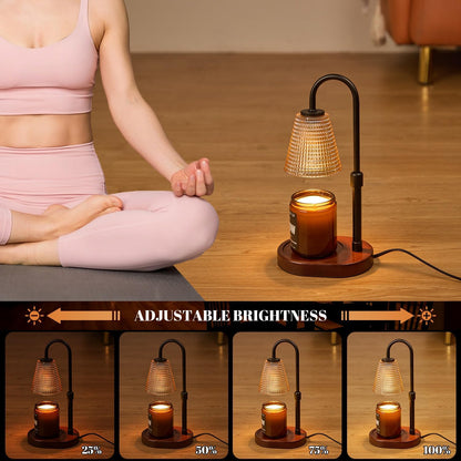 Candle Warmer Lamp,with Timer & Dimmer(3Bulbs),Candle Lamp Warmer Height Adjustable,Gifts for New Home,House Warming Gift,Birthday Gifts for Women/Daughter/Mom/Friend-Black