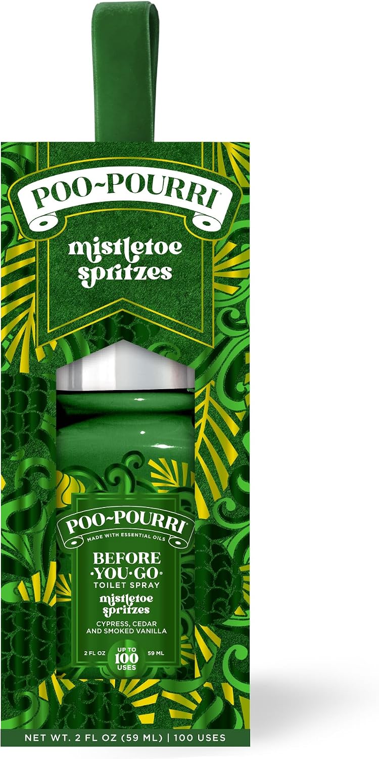 Poo-Pourri Before-You-Go Toilet Spray, Bamboo Rain, 2 Fl Oz, Up to 100 Uses, Bathroom Odor Deodorizer with Essential Oils for Home or Work, Travel Essentials, TSA Approved Size, Bamboo & Fresh Grass