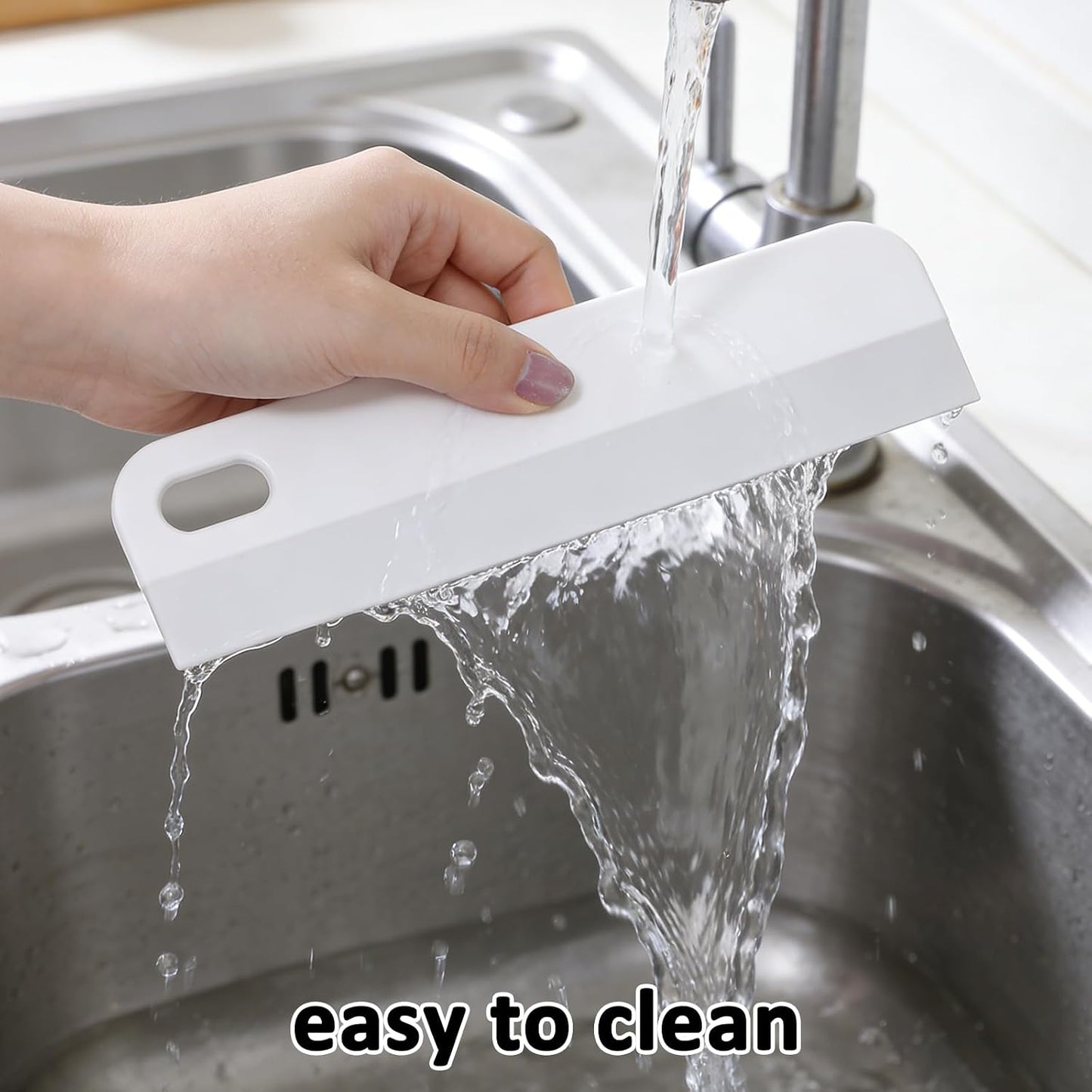 Silicone Mini Sink Squeegee, Small Squeegees for Sink, Multifunctional Kitchen Sinks Squeegee for Glass, Mirror, Kitchen, Car Window Cleaning