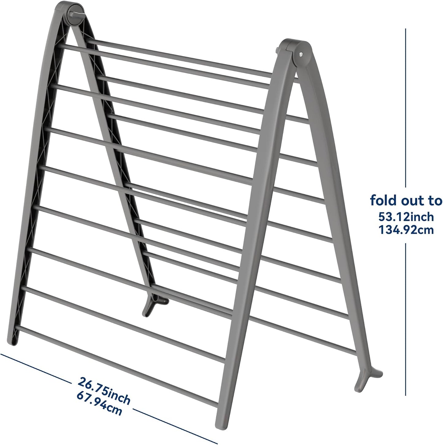 Whitmor Spacemaker Folding Drying Rack, Freestanding Indoor Clothes Dryer, Space Saving Compact Design, 6"L x 26"W x 51.5"H, White