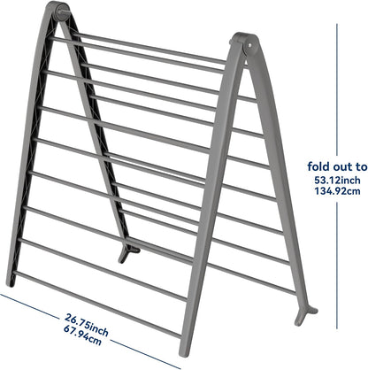 Whitmor Spacemaker Folding Drying Rack, Freestanding Indoor Clothes Dryer, Space Saving Compact Design, 6"L x 26"W x 51.5"H, White