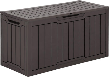 YITAHOME 31 Gallon Outdoor Storage Deck Box | Waterproof Resin Package Delivery and Storage Box with Lockable Lid for Patio Furniture Cushions, Pool Accessories, Garden