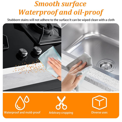 2 Rolls White Caulk Tape Waterproof Self Adhesive, Premium tub caulking strip with Sealing Tool, Easy to Install Peel and Stick Caulking Tape for Bathtub, Toilet, Kitchen, Stoves, Sink (1.5" x 10.5Ft)