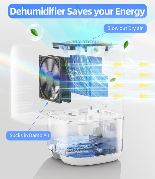 Dehumidifier, 35 OZ Small Dehumidifiers for Bedroom for Home, Quiet with Auto Shut Off, Dehumidifiers for Bedroom (280 sq. ft), Bathroom, RV, Closet, Grey