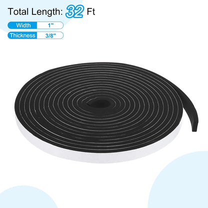 PATIKIL Weather Stripping Door Seal Strip, 3/8 Inch x 1/4 Inch x 32 Ft Self Adhesive Soundproof High Density Foam Tape Insulation for Door Window Air Conditioning, White - Colors B
