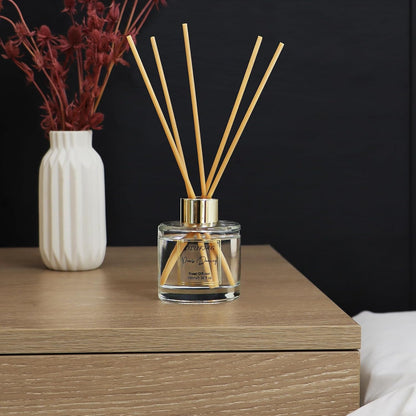 100ml Scent Diffuser with 6 Fiber Sticks, 3.5 oz Reed Diffuser Set Aromatherapy Fragrance Diffusers Air Fresheners for Home Bedroom Bathroom (Coconut)