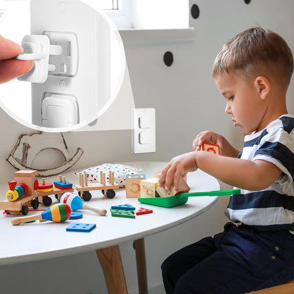Thyle 100 Pcs Outlet Covers Protectors Plug Bulk Child Baby Proofing Proof for US 3-prong Electrical Outlets Easy Install Socket Sturdy Safe Secure Baby Proofing Kit for Home Office