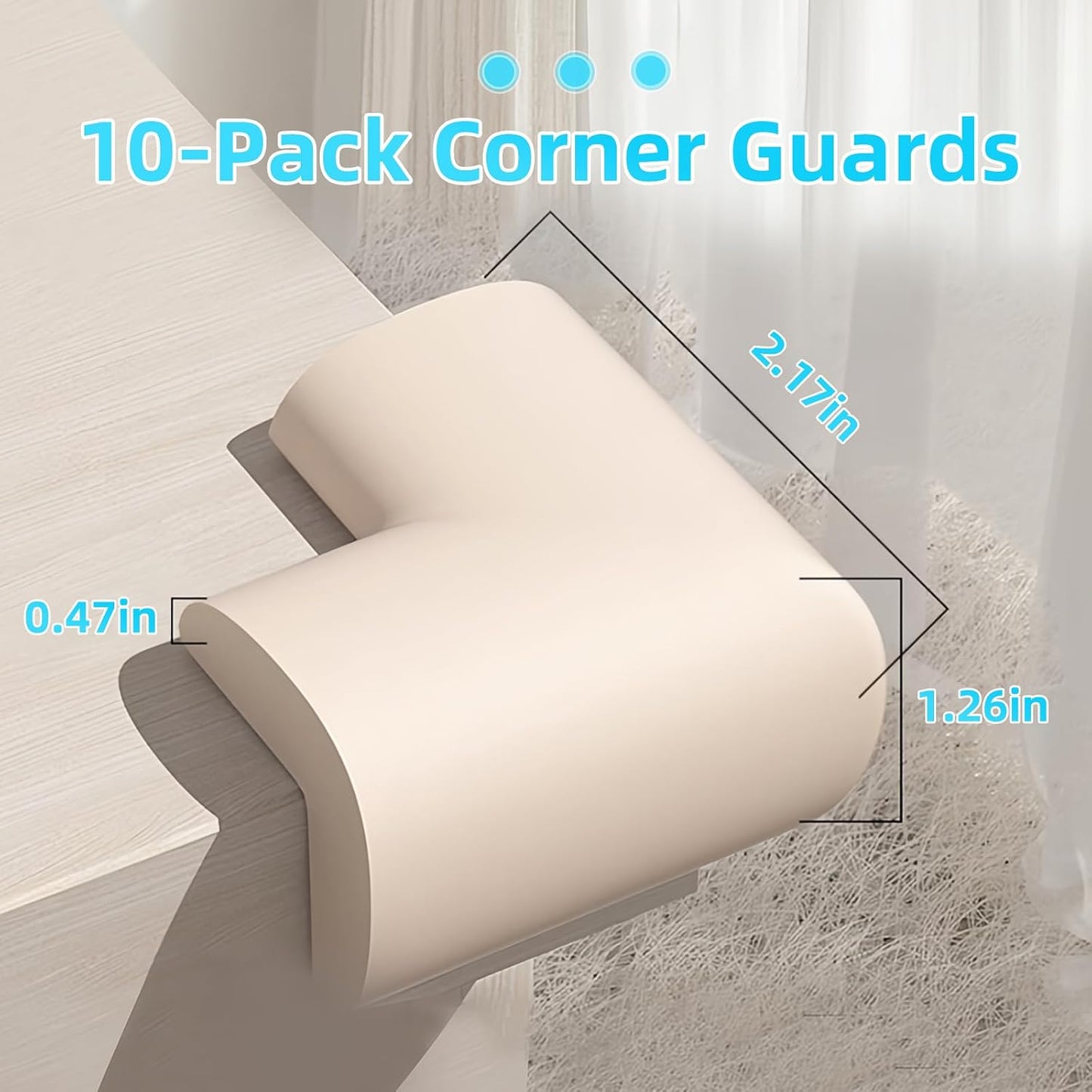 ZOMPAGO Baby Edge Protector Roll (6.56FT) & 8 Corner Guards - White Foam Furniture Corner Protectors - Baby Proof Corners and Edges for Table, Wall, Bed Frame - Baby Proofing Safety Bumpers