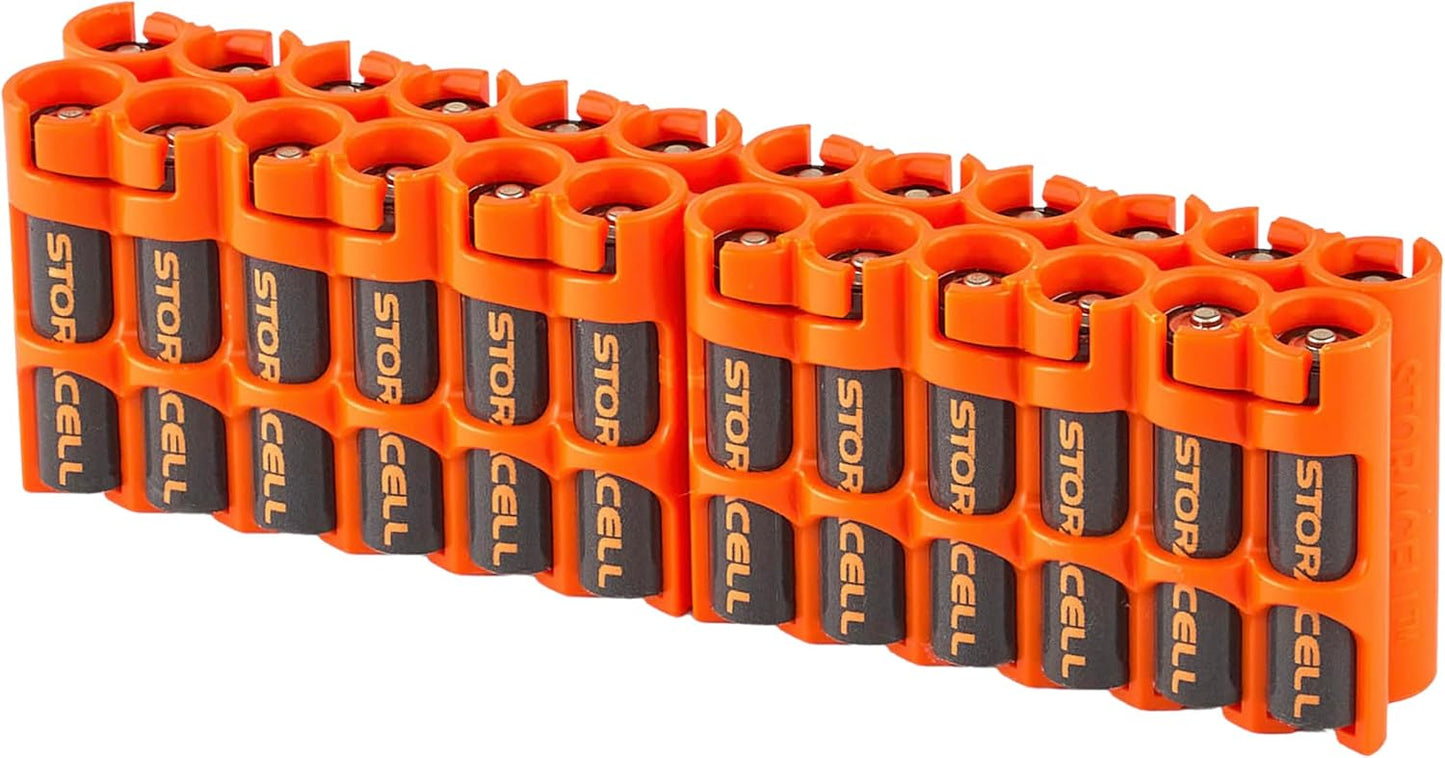 AA Battery Storage Caddy by Storacell, Yellow - Holds 24 Batteries (Not Included)