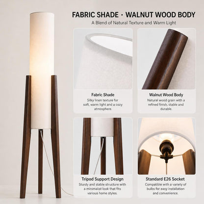 MIXL-Farmhouse Style Bamboo Floor Lamp,Large Wicker Indoor Floor Light,Boho Standing Light Plug in,Modern Minimalist Standing Lamp for Living Room Bedroom