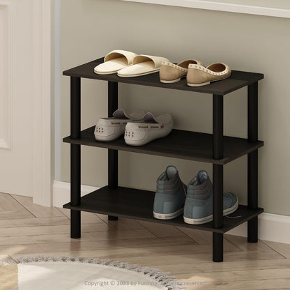 Furinno FANO Shoe Rack, 24-Inch Width 2-Tier Shoe Organizer, Stackable Shoes Storage, 11.7 x 24.2 x 11.7, for Closet Entryway, Office, Garage, Amber Pine