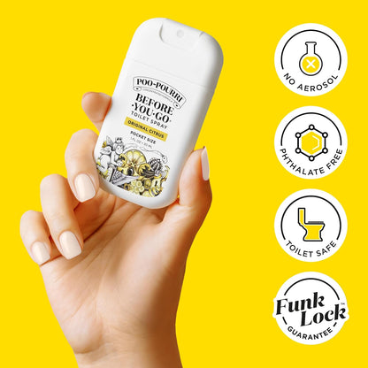 Poo-Pourri Before-You-Go Toilet Spray Refill, Original Citrus, 16 Fl Oz, Up to 800 Uses, Bathroom Odor Deodorizer with Essential Oils for Home or Work, Lemon, Bergamot and Lemongrass Scent