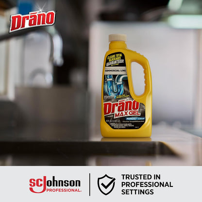 SC Johnson Professional Drano Max Gel To Drain Clog Removing, 128 Fl Oz (Pack of 4)