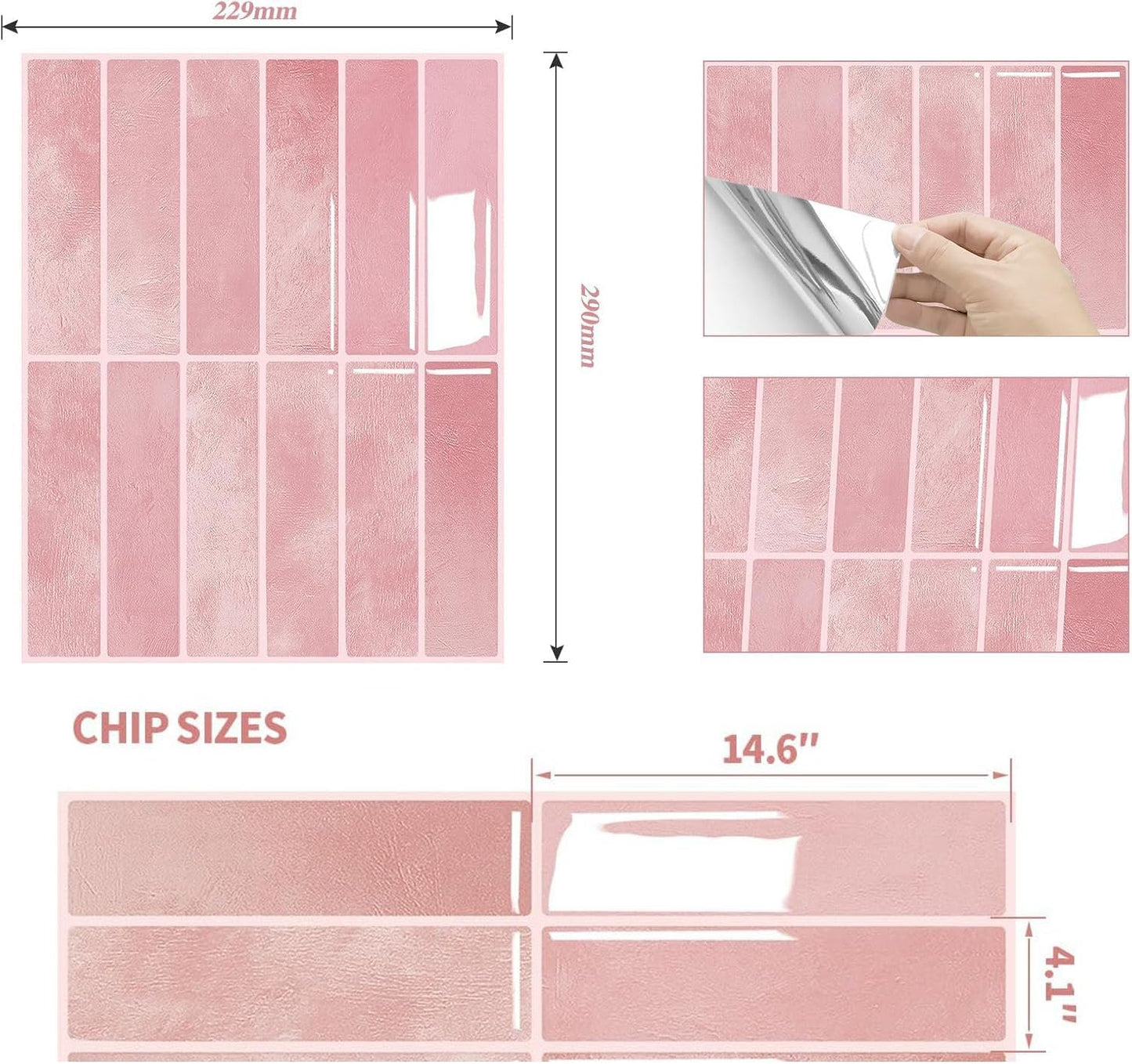 JOLOV 10 Pack Peel and Stick Backsplash Tiles, Waterproof 3D Stickers | Thicker self-adhesive 3D tile stickers for kitchen and bathroom walls; removable, waterproof and easy to install.