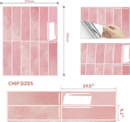 JOLOV 10 Pack Peel and Stick Backsplash Tiles, Waterproof 3D Stickers | Thicker self-adhesive 3D tile stickers for kitchen and bathroom walls; removable, waterproof and easy to install.