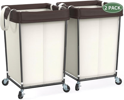 Mefirt 320L Laundry Hamper with Wheels, 3 Section Large Rolling Laundry Basket Bag with Wheels, Clothes Hamper Cart for Laundry, Bedroom, Bathroom and Dorm