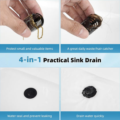 Universal Metal Bathroom Sink Drain Strainer Hair Catcher Upgraded 3 in 1 Pop-up Sink Stopper, with Detachable Stainless Steel Filter Basket, Fit for Standard 1.1''~2.36'' Basin Hole, Brushed Nickle