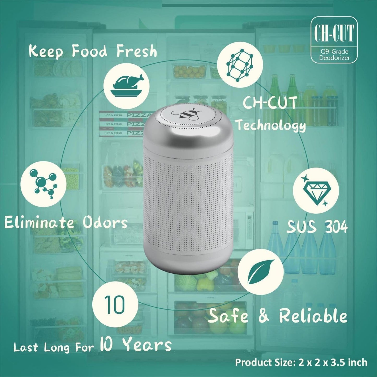 Magic Capsule-2026 NEW Upgrade-Refrigerator Deodorizer, Lasts for 10 Years, Odor Eliminator, Fridge Deodorizer, Beats Baking Soda and Bamboo Charcoal Air Purifying Bags