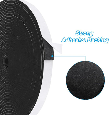 PATIKIL Weather Stripping Door Seal Strip, 3/8 Inch x 1/4 Inch x 32 Ft Self Adhesive Soundproof High Density Foam Tape Insulation for Door Window Air Conditioning, White - Colors B