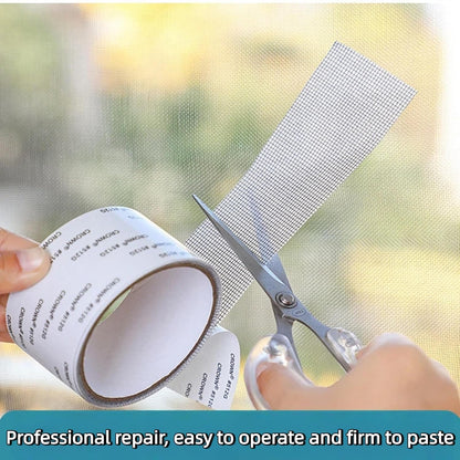 Strong Adhesive Window Screen Repair Tape Self-Adhesive Mesh Patch for Doors & Windows, Heavy Duty Fiberglass Kit for Fixing Tears & Holes – Easy to Cut (Black,1pcs)