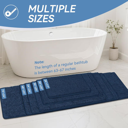 Bcoimo Bathroom Rugs 24x17, Bath Mats for Bathroom Non Slip with Rubber Backing,High Absorbent Microfiber Bath Rugs Quick Drying, Machine Washable, Durable Decor