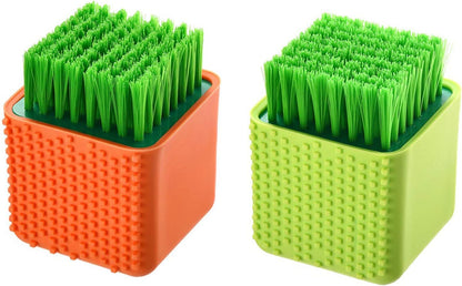 2 Pack Silicone Laundry Brush Scrub Multi-use Household Cloth Washing Brush Dual-use Scrubbing Brush for Clothes Underwear Shoes, Plastic Soft Cleaning Tool