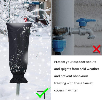 Frienda Outdoor Faucet Cover for Winter Freeze Protection 25'' x 10'' Winter Outside Large Backflow Preventer Insulation Spigot Hose Bib Cover for Garden Lawn Faucet Yard Hydrant(Green,2 Pieces)