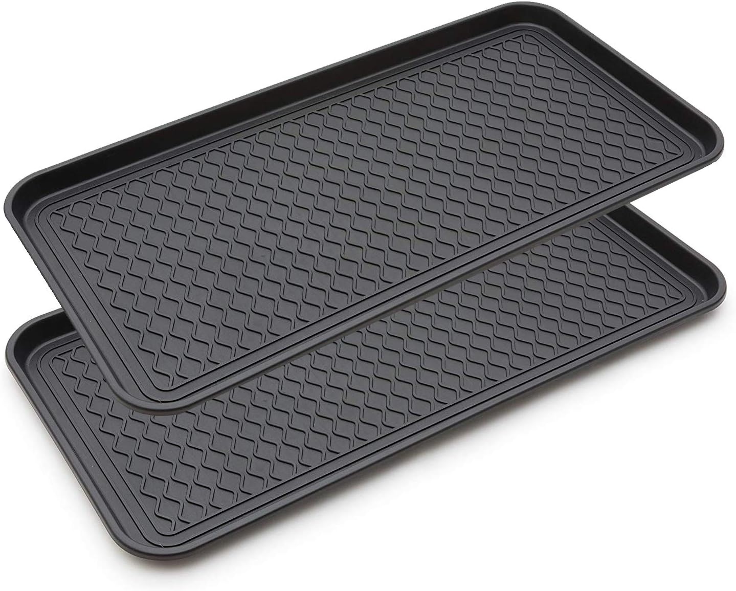 2 Pack Large Multifunctional Tray Mat Washable Indoor or Outdoor Tray Mat for Shoes Boots Plants Pots Paint Tins Pet Bowls Car Storage, 30 x 15 x 1.2 Inches