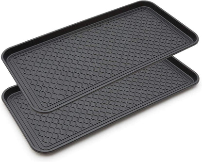 2 Pack Large Multifunctional Tray Mat Washable Indoor or Outdoor Tray Mat for Shoes Boots Plants Pots Paint Tins Pet Bowls Car Storage, 30 x 15 x 1.2 Inches