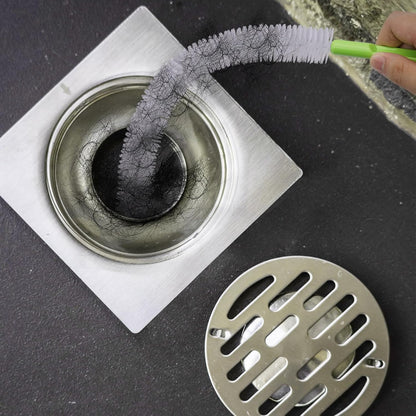Sewer Drain Brush, Drain Clog Remover, 22.83inch Flexible Long Pipe Snake Hair Clogs Catcher Cleaner Tool for Toilet, Kitchen Sink, Sewer Drain, Bathroom Tub