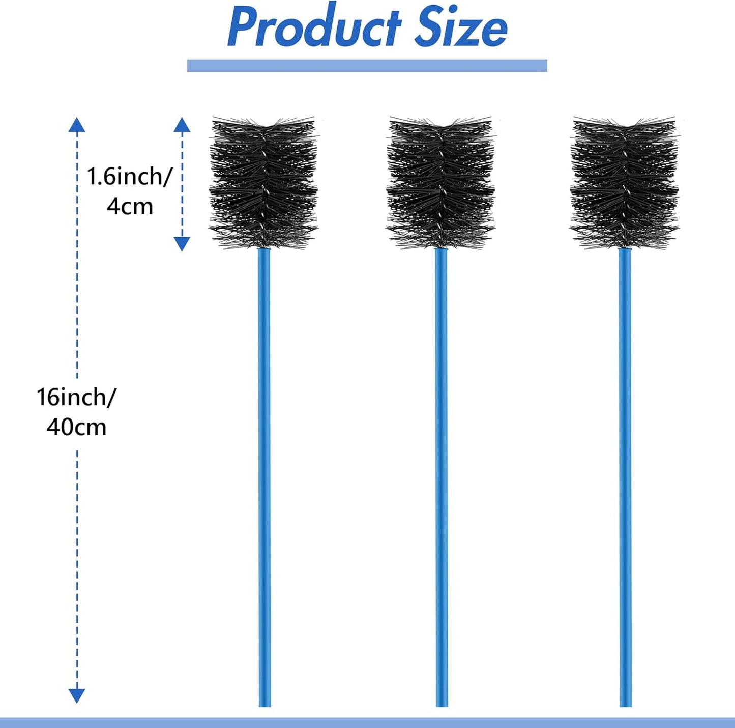3 Pcs Condensate Trap Flexible Drain Brush, 48 Inch AC Drain Line Cleaning Brush for AC & HAVC Condensate P Trap, Black