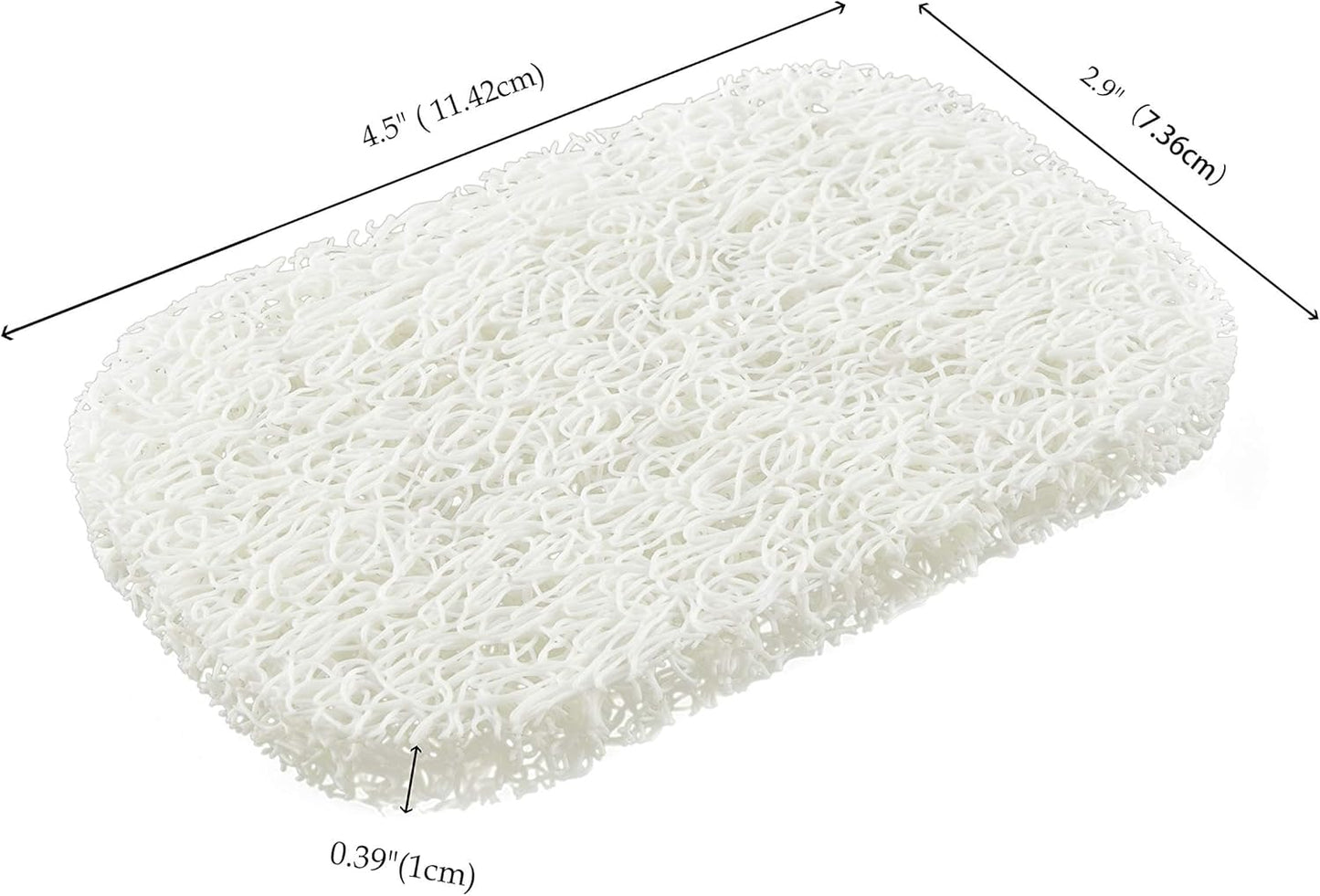 Snowkingdom 4 Pack White Soap Saver Holder for Bar Soap Shower Bathroom Dish Self Draining Lift Pad Porous Construction air circulate 2.9" x 4.5" PVC Non-BPA Non-Slip Durable