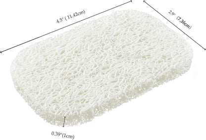 Snowkingdom 4 Pack White Soap Saver Holder for Bar Soap Shower Bathroom Dish Self Draining Lift Pad Porous Construction air circulate 2.9" x 4.5" PVC Non-BPA Non-Slip Durable