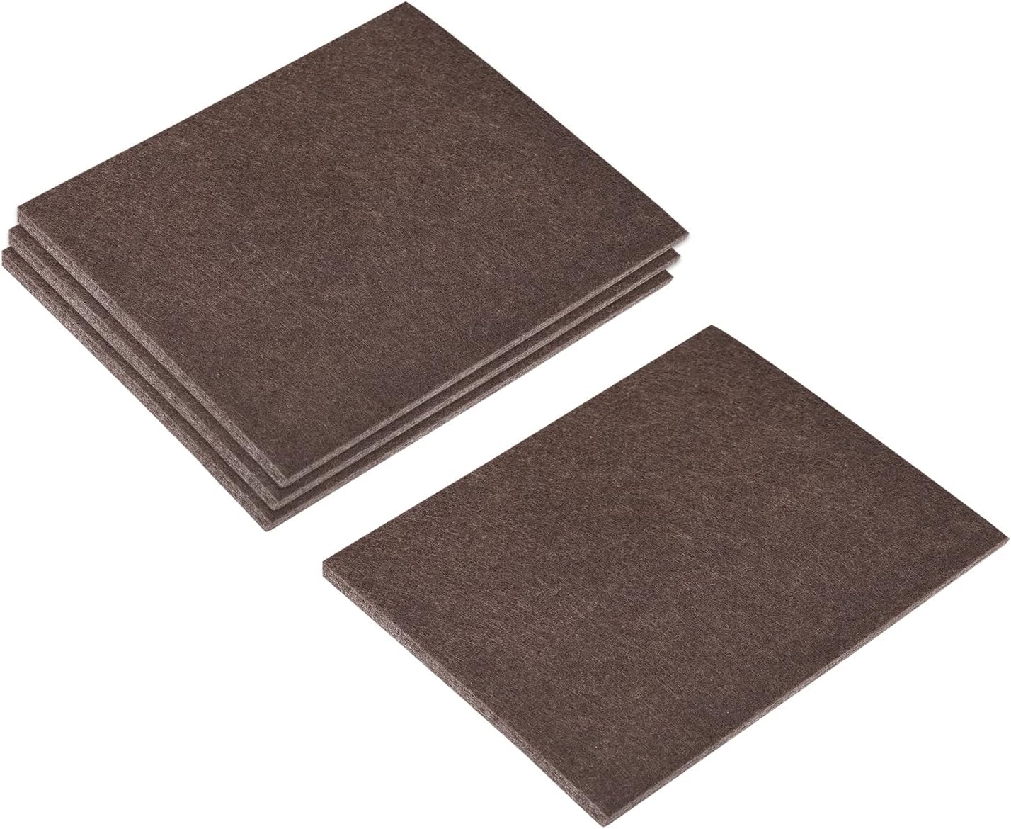 uxcell Felt Furniture Pads, 1.5-inch x 1-inch Self Adhesive Cuttable Anti Scratch Square Floor Protectors for Furniture Legs Hardwood Floor, Brown 16Pcs