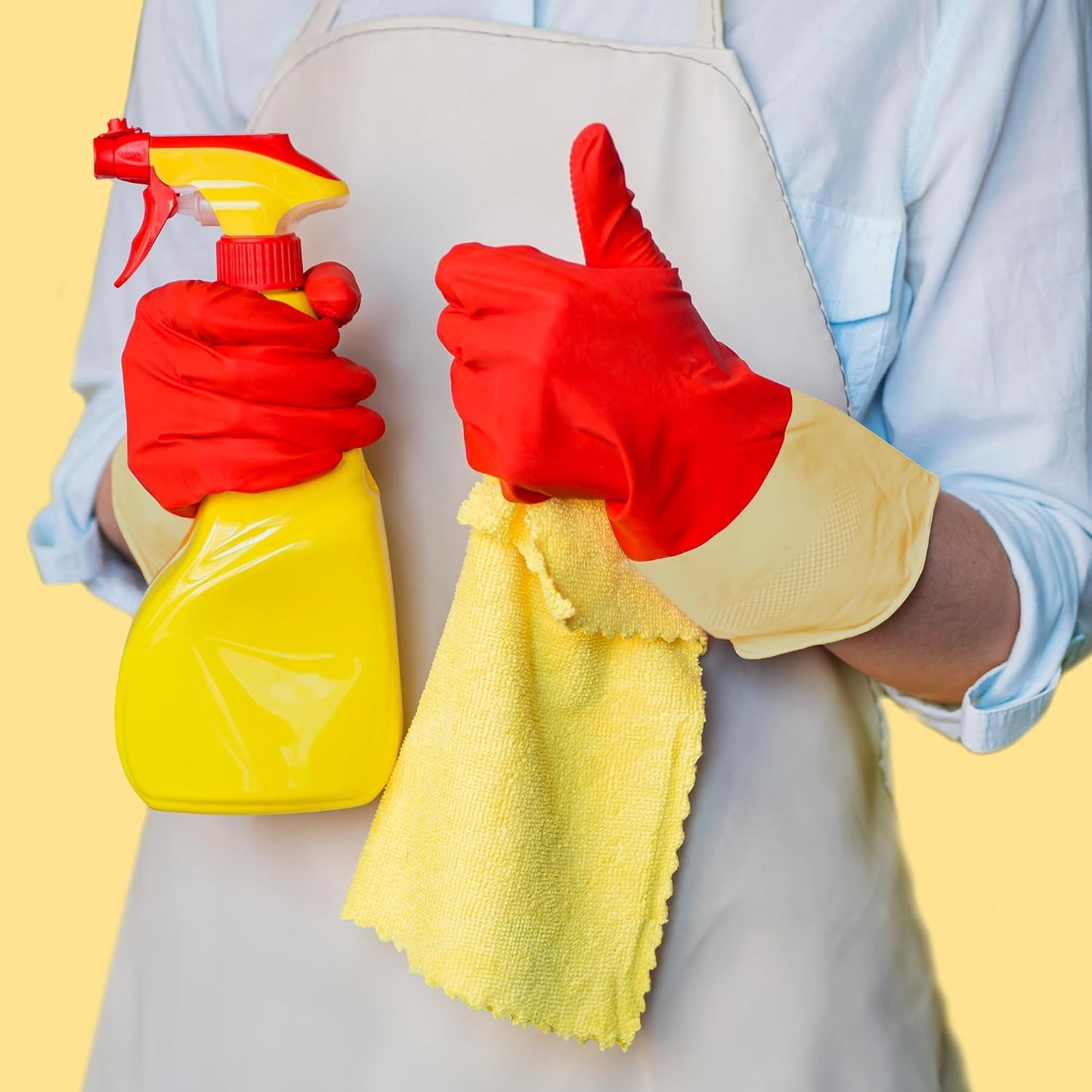 SteadMax Red Cleaning Gloves, Supreme Durability, Natural Rubber Latex Gloves