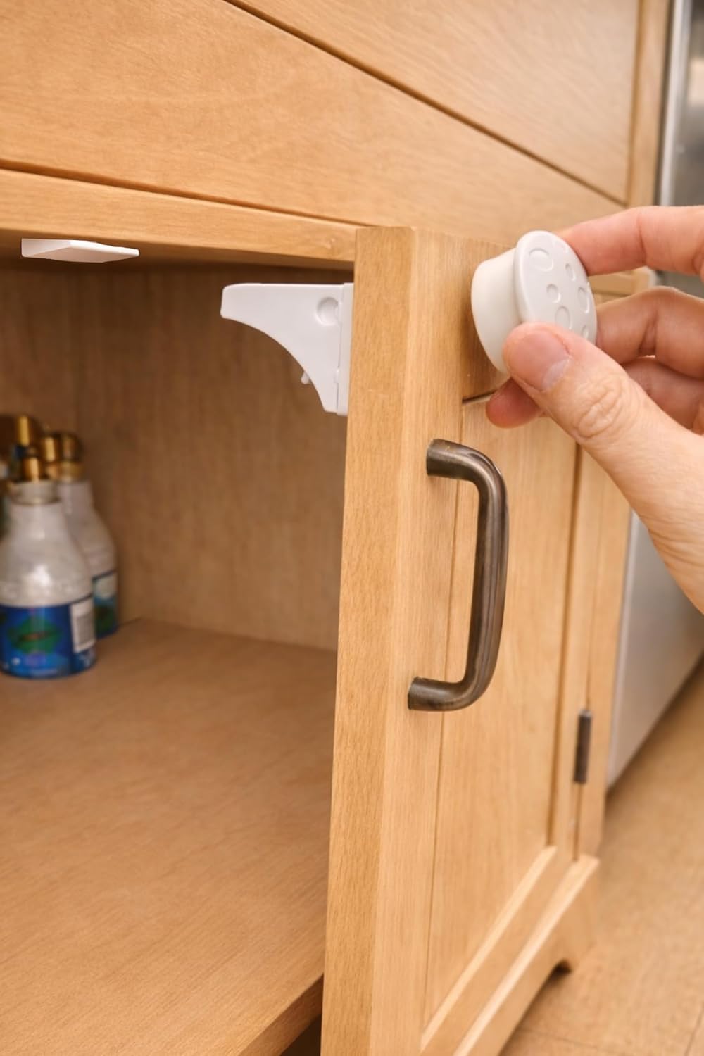 CozyCubz Magnetic Cabinet Locks - 12 Locks & 2 Keys Baby Proofing Kit, Child Safety Locks for Cabinet & Drawers, Invisible No Drill Adhesive Locks for Toddlers, Kitchen & Bathroom Safety
