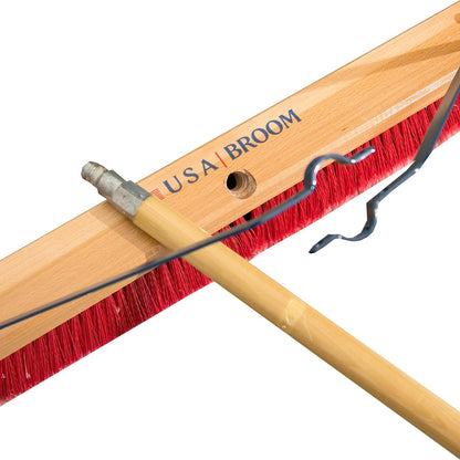 36" Heavy Duty Outdoor Push Broom with 60" Handle. Ideal for Asphalt, Concrete & Heavy Debris. Durable American Made Steel Brackets-Stainless Steel Hardware. No Plastic. 100% USA Made