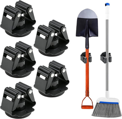 Magnetic Broom Holder Wall Mount, 5PCS No-Drill Broom and Mop Organizer Wall Hanging, 12lbs Heavy Duty Magnetic Tool Holder for Work Garage Laundry Kitchen RV Van Accessories