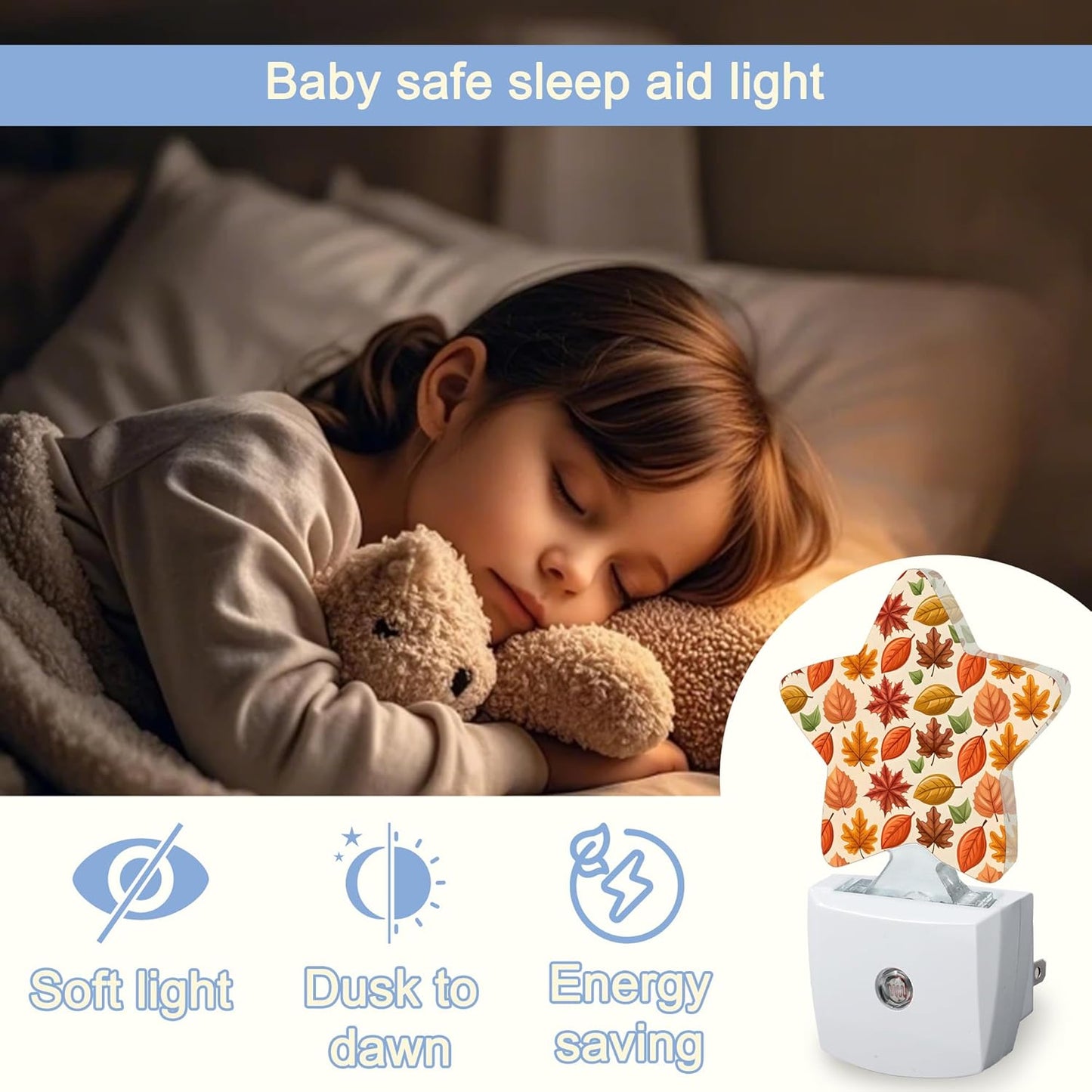 Lavender Butterfly Nightlight,Summer Flowers Star Night Lights Plug into Wall Decorations for Bedroom Bathroom,Dusk to Dawn Sensor Kitchen Hallway Stairs Energy Efficient Desk Lamp