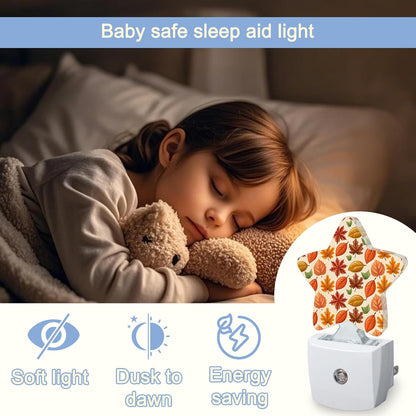 Lavender Butterfly Nightlight,Summer Flowers Star Night Lights Plug into Wall Decorations for Bedroom Bathroom,Dusk to Dawn Sensor Kitchen Hallway Stairs Energy Efficient Desk Lamp