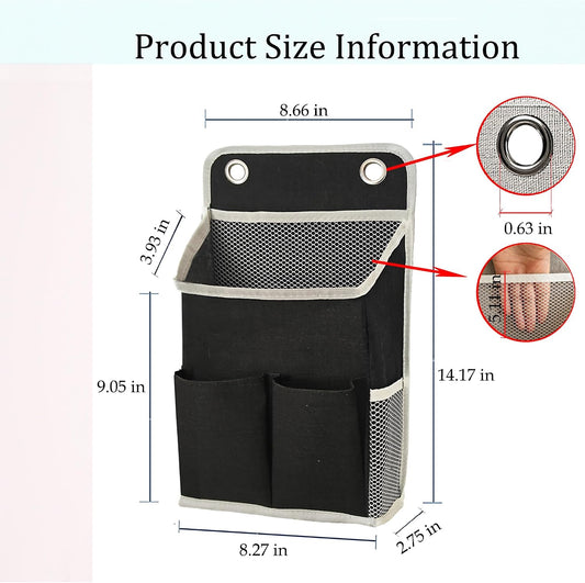 Hanging Basket for Organizing, Wall Organizer with Pockets and Over The Door Organizer，Can for Home, Closet, Office and Camper (1 White)