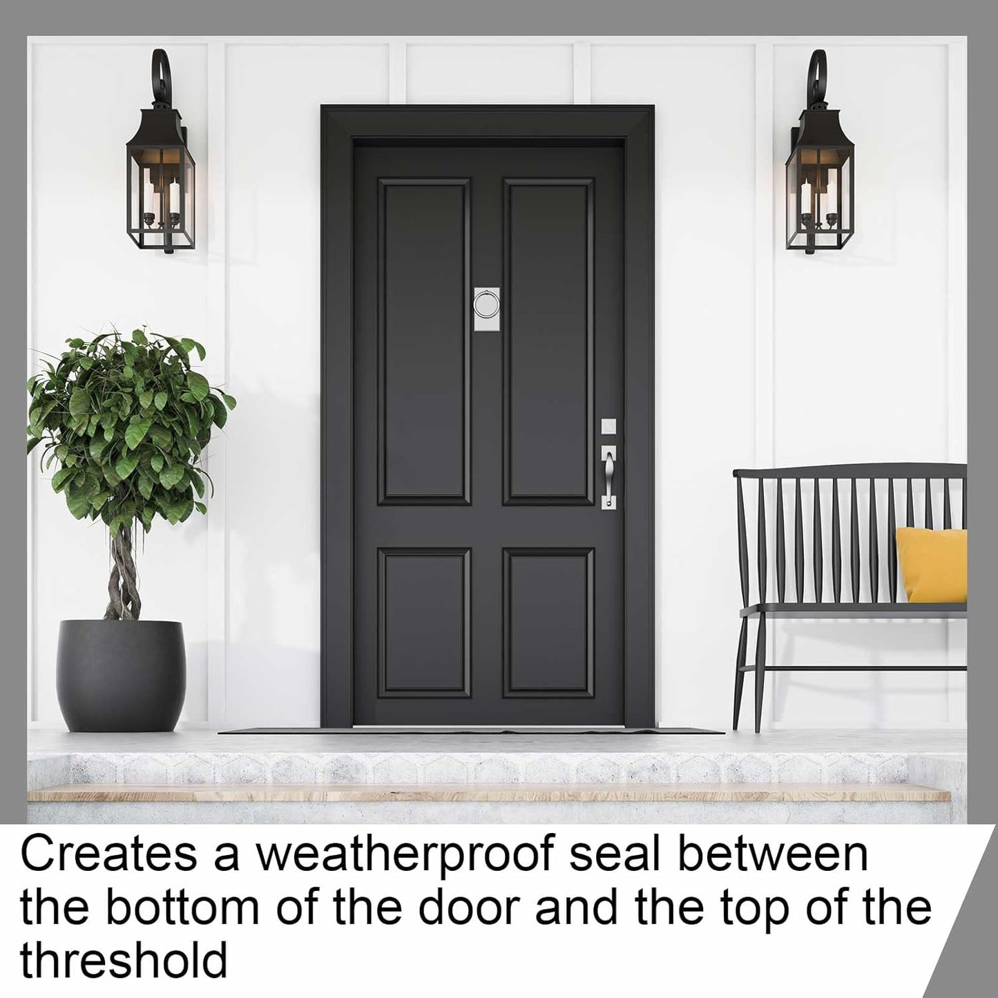 Pushglossy 2 Pcs 36" Double Bubble Kerf Door Sweep 1-3/4" Wide Vinyl Weatherstrip Seal for Exterior Doors, Energy Efficient Draft Stopper, Easy Slide in Installation, Blocks Dust/insects/noise (White)
