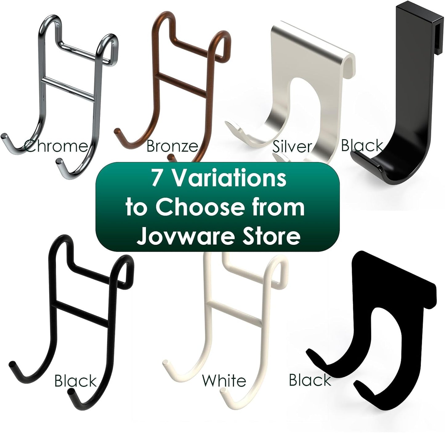 White Shower Caddy - 2 Pack Open Shelf Hooks for Loofah, Razor and More
