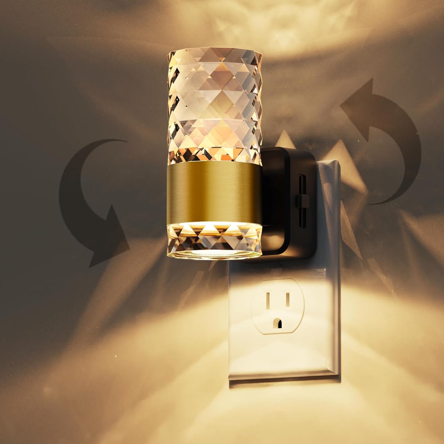 L LOHAS LED Night Light,Dimmable Night Lights Plug into Wall, 2 Pack Acrylic Nightlight with 0-100 LM Adjustable Brightness, 3000K Plug in Night Light with Dusk to Dawn Sensor, for Bathroom Hallway