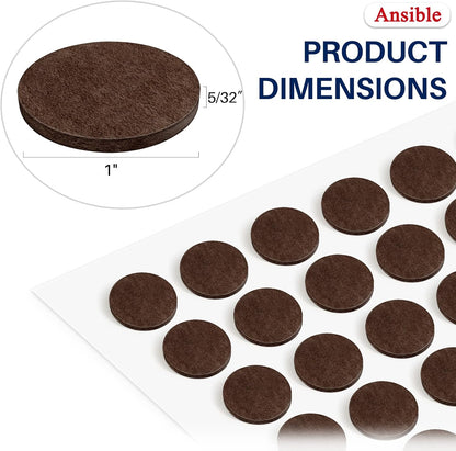 Ansible 60 PCS Felt Furniture Pads 1", Felt Pads for Chair Leg Floor Protectors for Hardwood Floors Round (Beige)