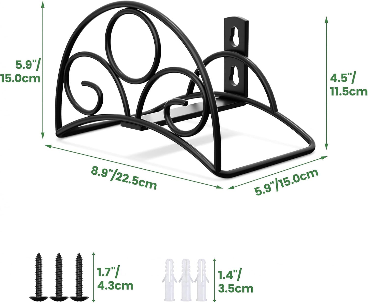 Metal Garden Hose Holder - Wall Mounted Water Hose Holder - Hose Hanger Heavy Duty for Water Hose Extension Cords Vacuum Hose bronze