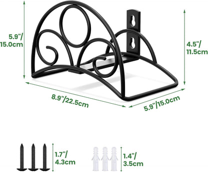 Metal Garden Hose Holder - Wall Mounted Water Hose Holder - Hose Hanger Heavy Duty for Water Hose Extension Cords Vacuum Hose bronze